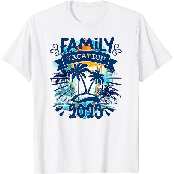 Men's Women's Summer Family Vacation White T-Shirt 2023 Summer Trip Outfit Shirt - Picture 2 of 5